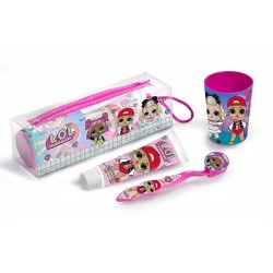 LOL kit higiene oral (escova dentes+dentífrico+copo+bolsa)