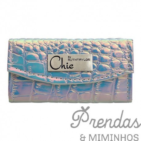 Chic by Ruth Taylor carteira retangular c/ maquilhagem, Prata